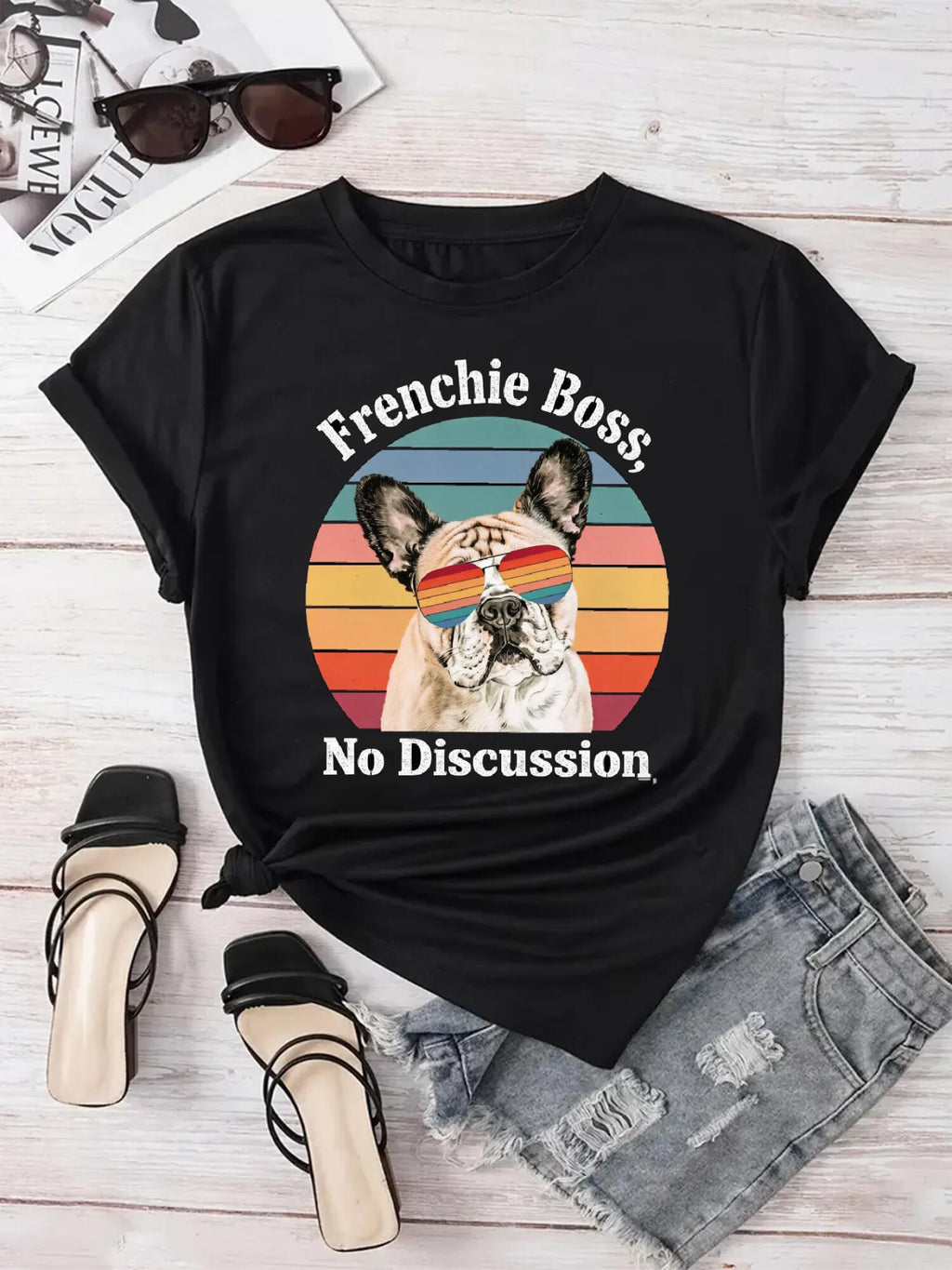 Custom Pet Tee - Retro Sunset Graphic