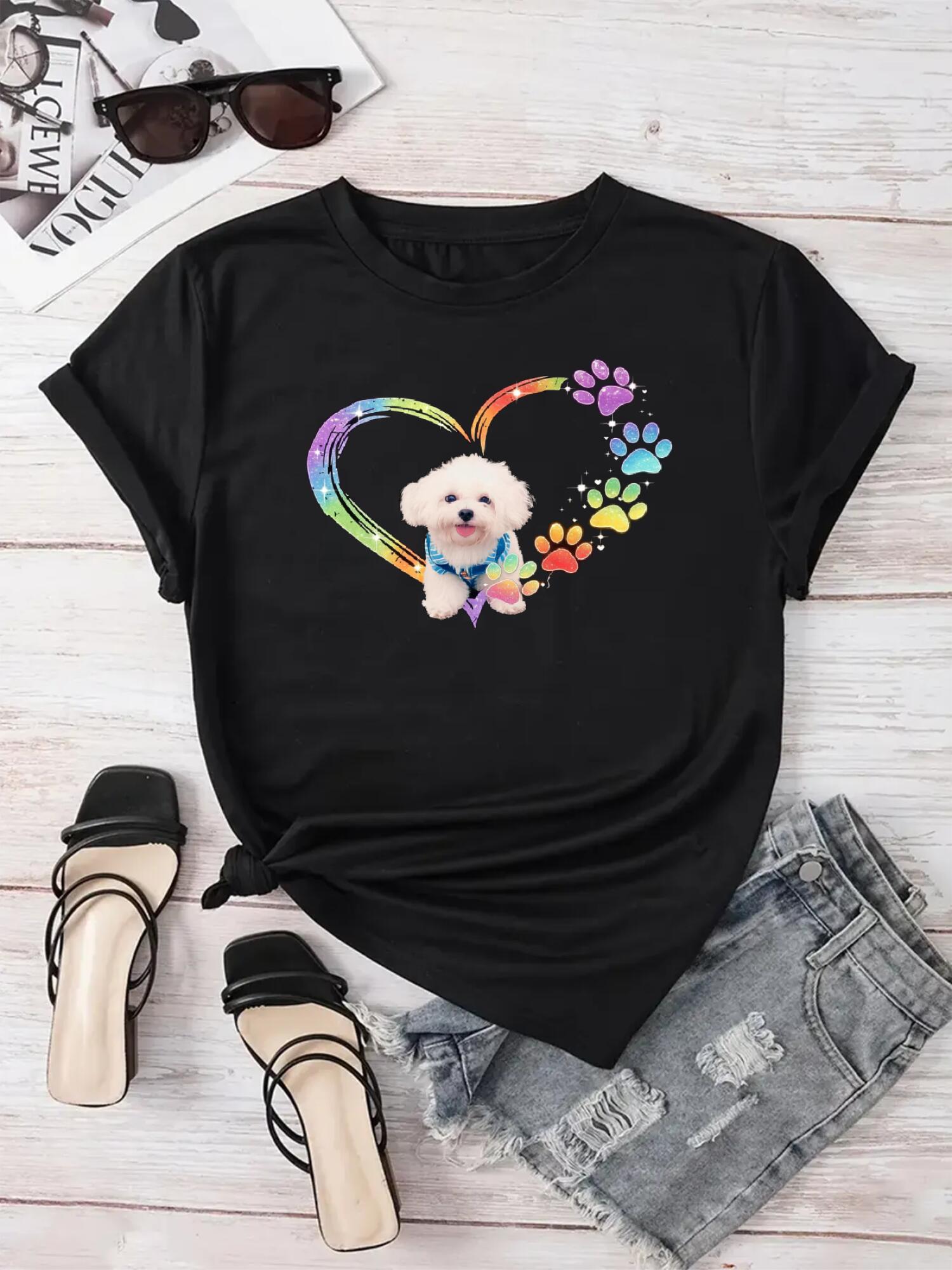 Custom Pet Tee - Rainbow Glitter Graphic