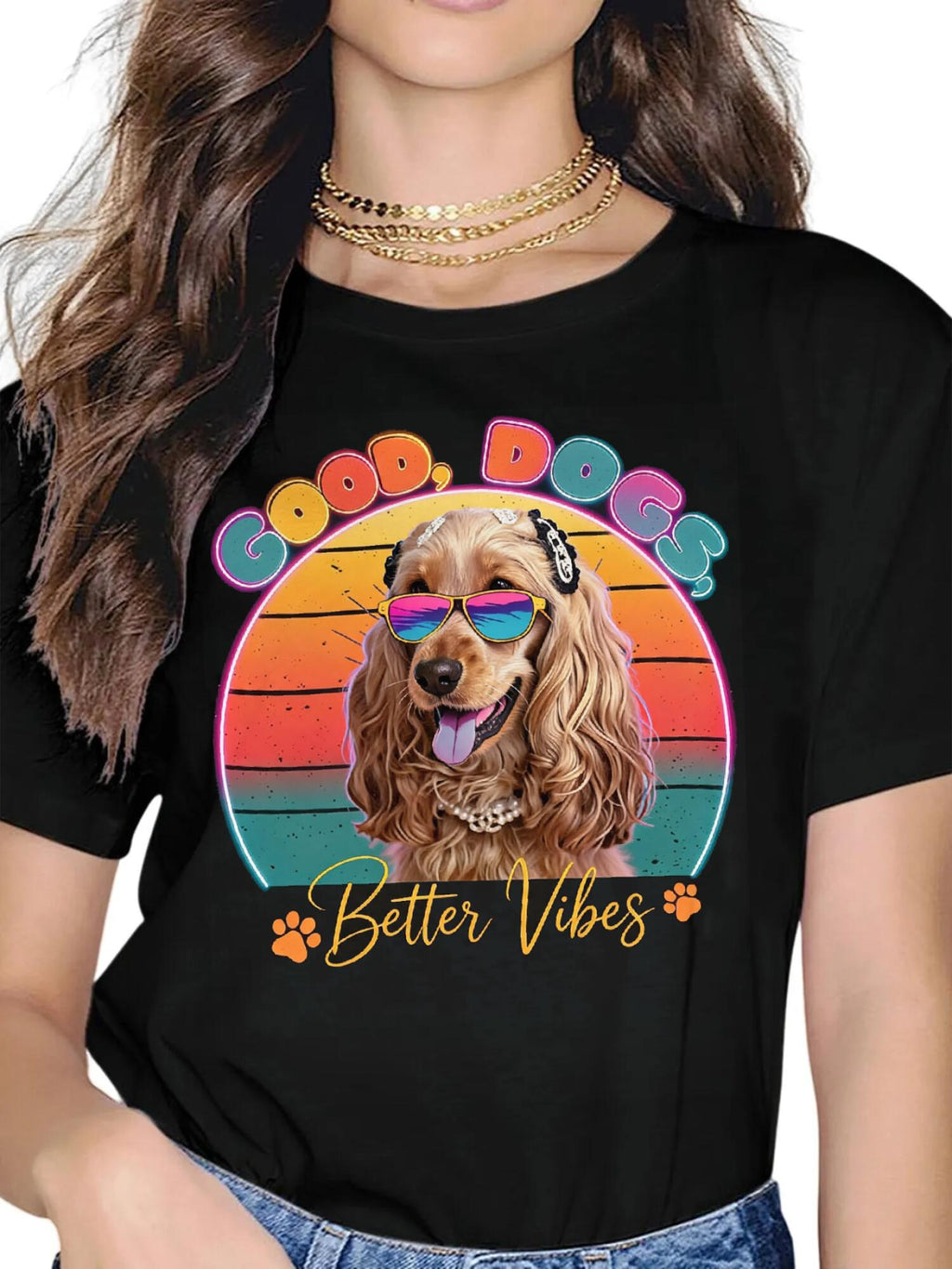 Custom Pet Tee - Retro Neon Graphic