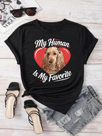 Custom Pet Tee - Heart Typography Graphic