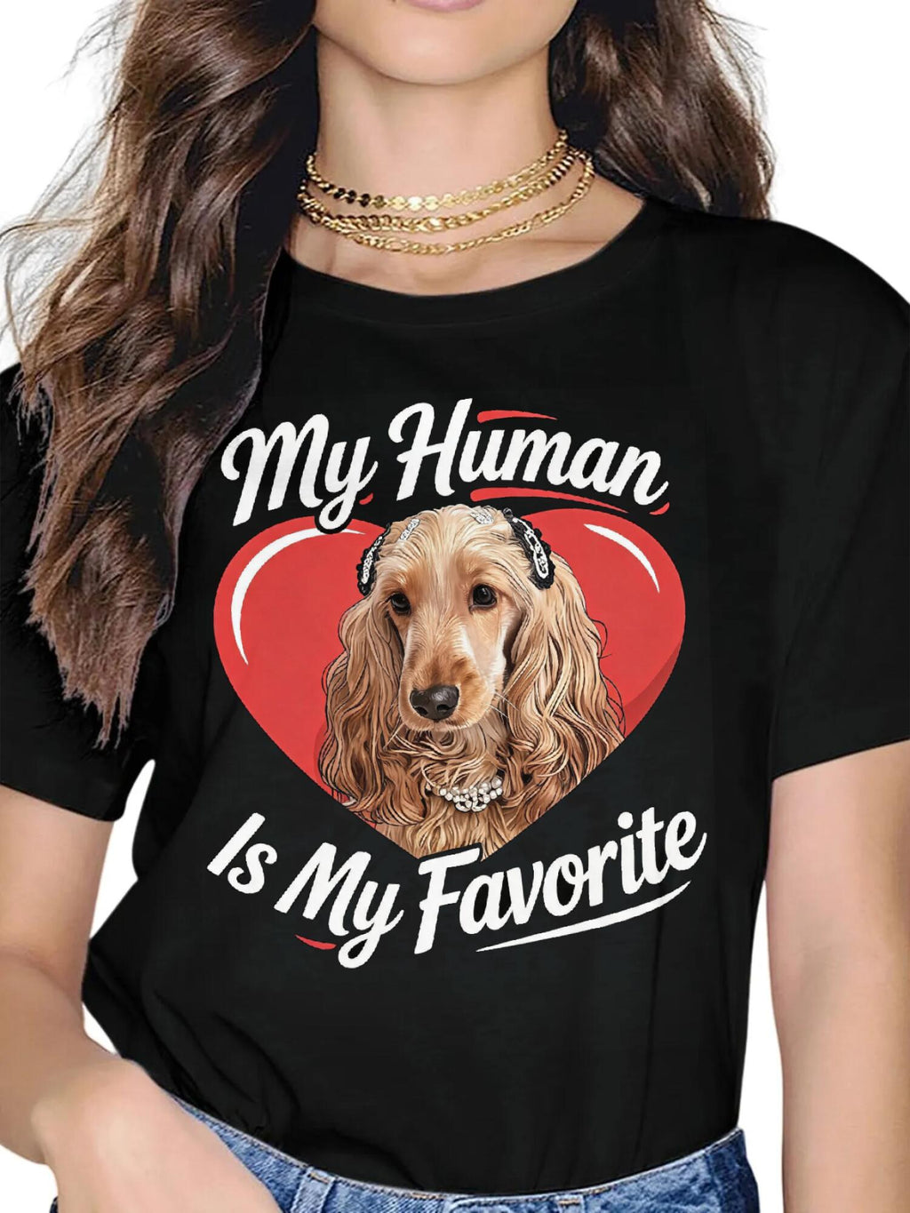Custom Pet Tee - Heart Typography Graphic