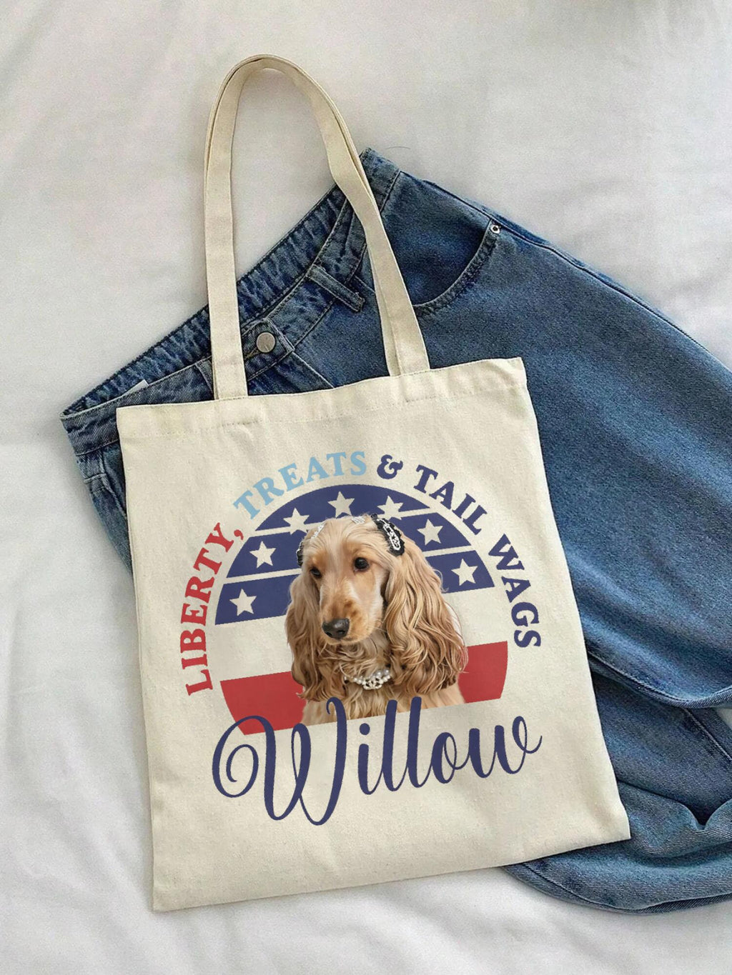 Custom Pet Tote Bag - Patriotic Graphic
