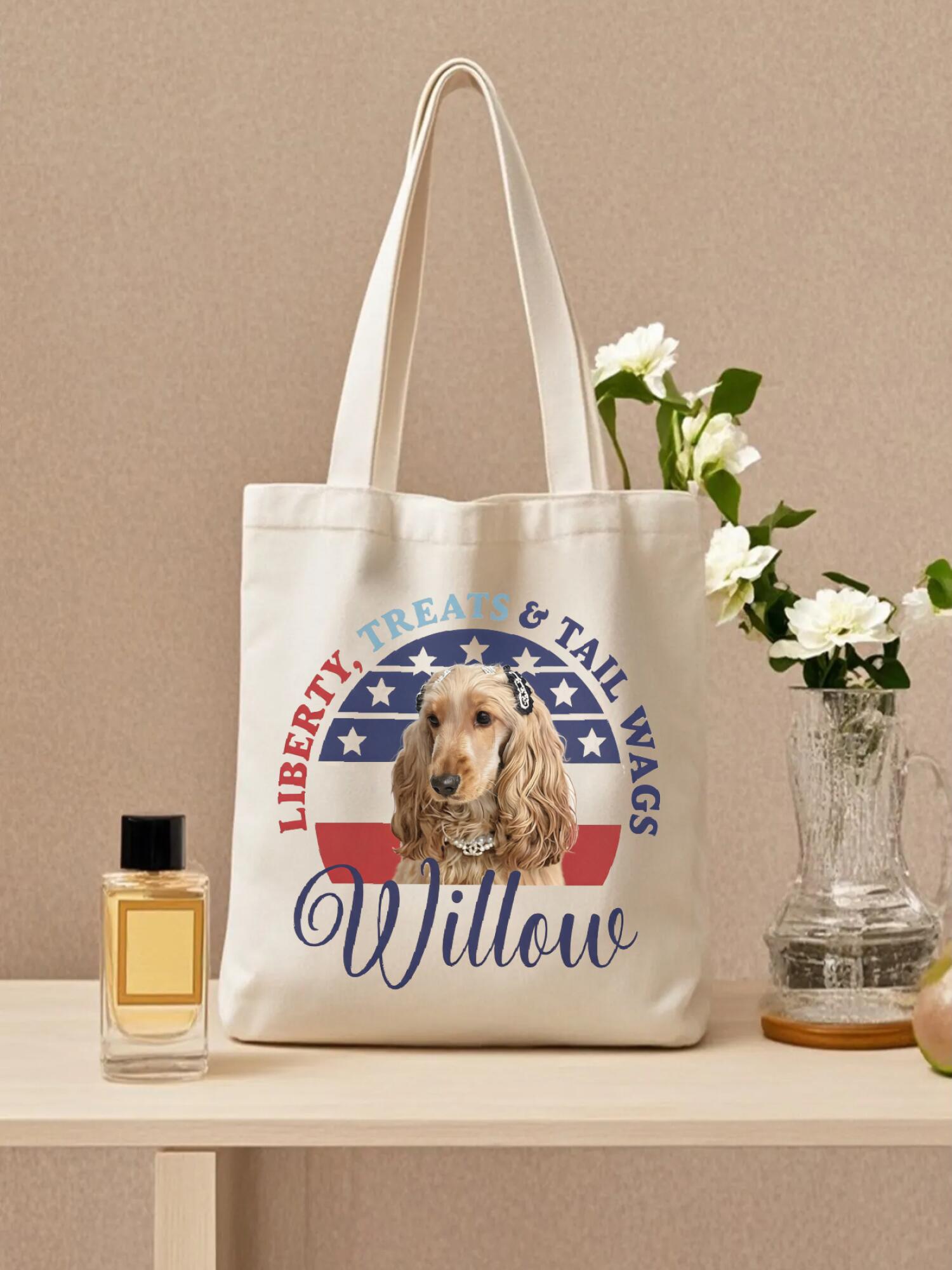 Custom Pet Tote Bag - Patriotic Graphic