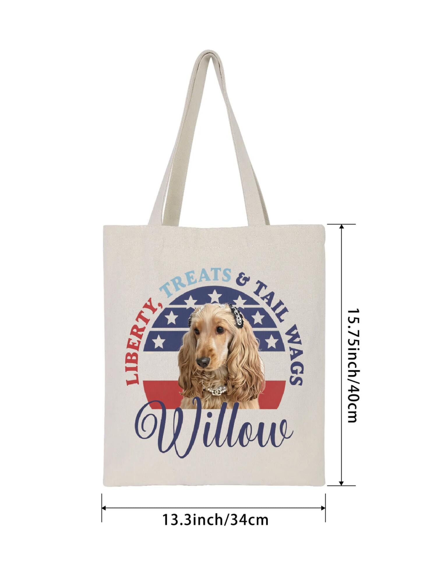 Custom Pet Tote Bag - Patriotic Graphic