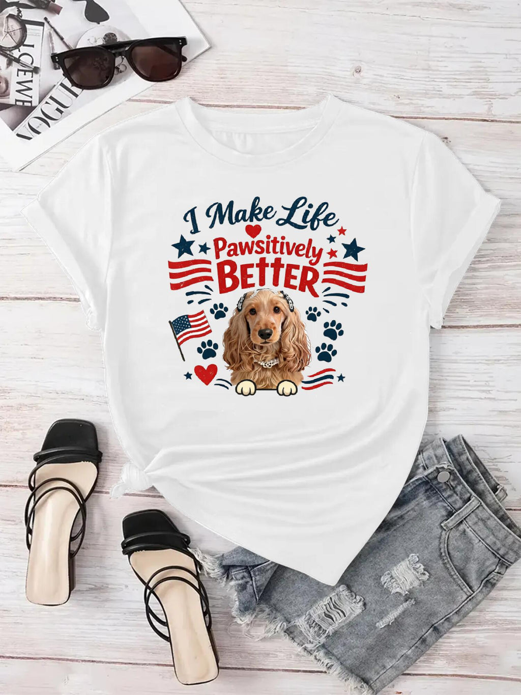 Custom Pet Tee - Patriotic Vintage Graphic