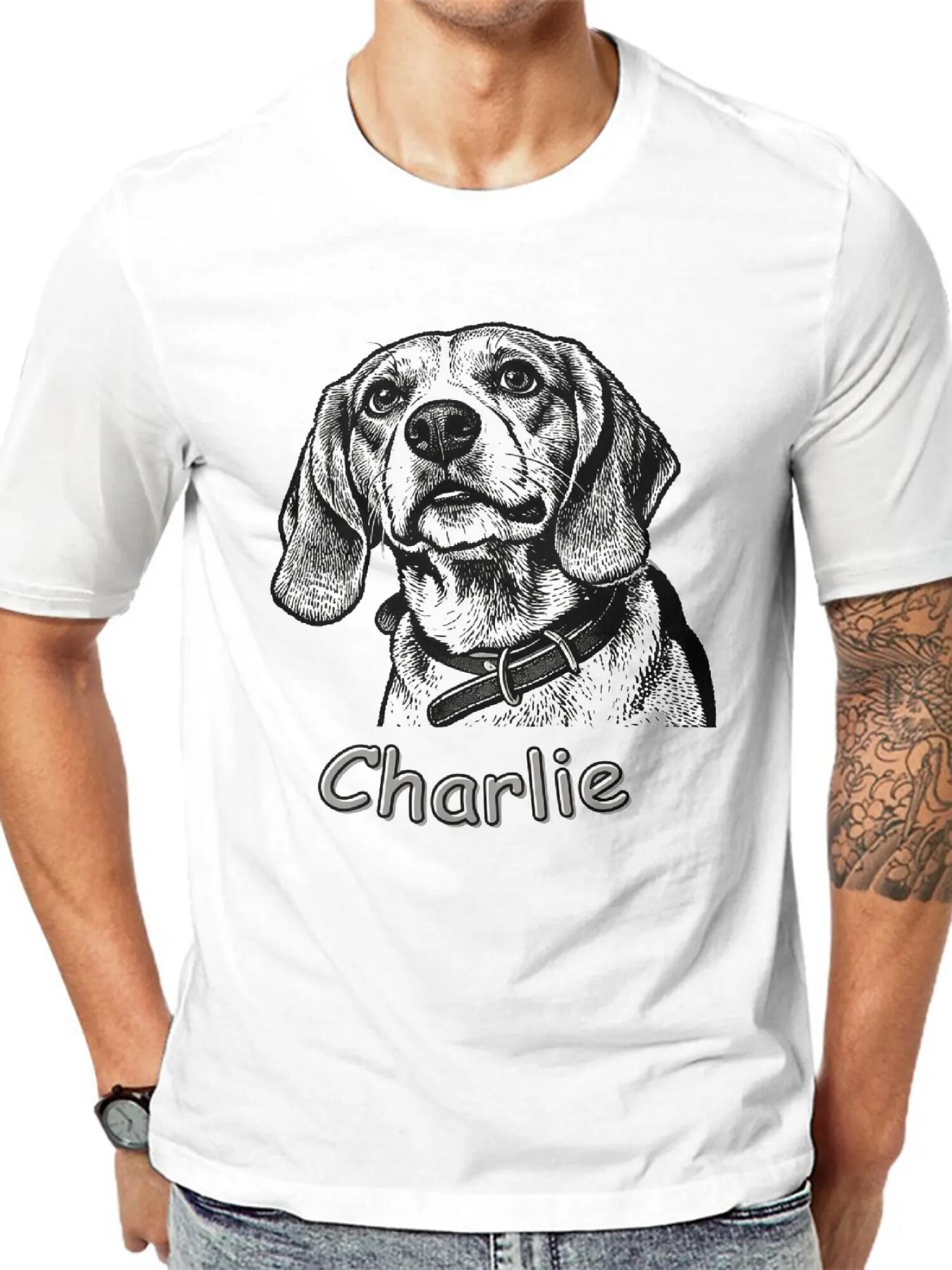 Custom Pet Tee - Line Art Graphic