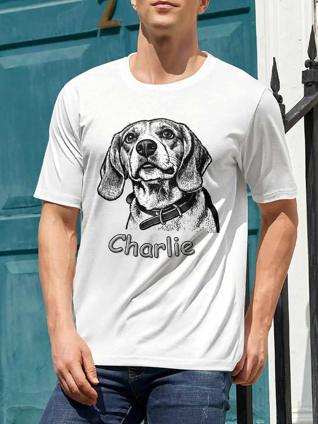 Custom Pet Tee - Line Art Graphic